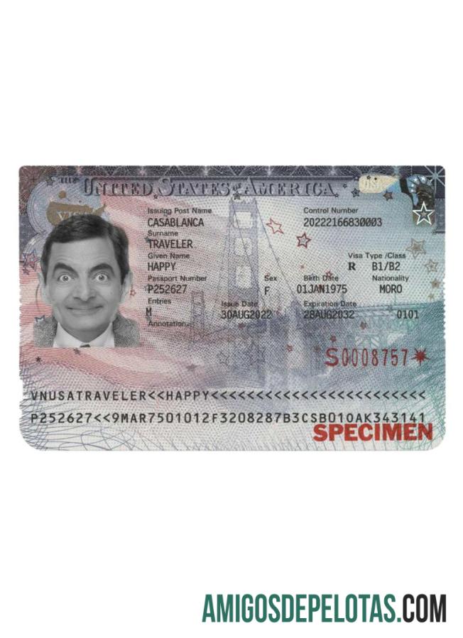 Visto EUA 2022 presente amostra